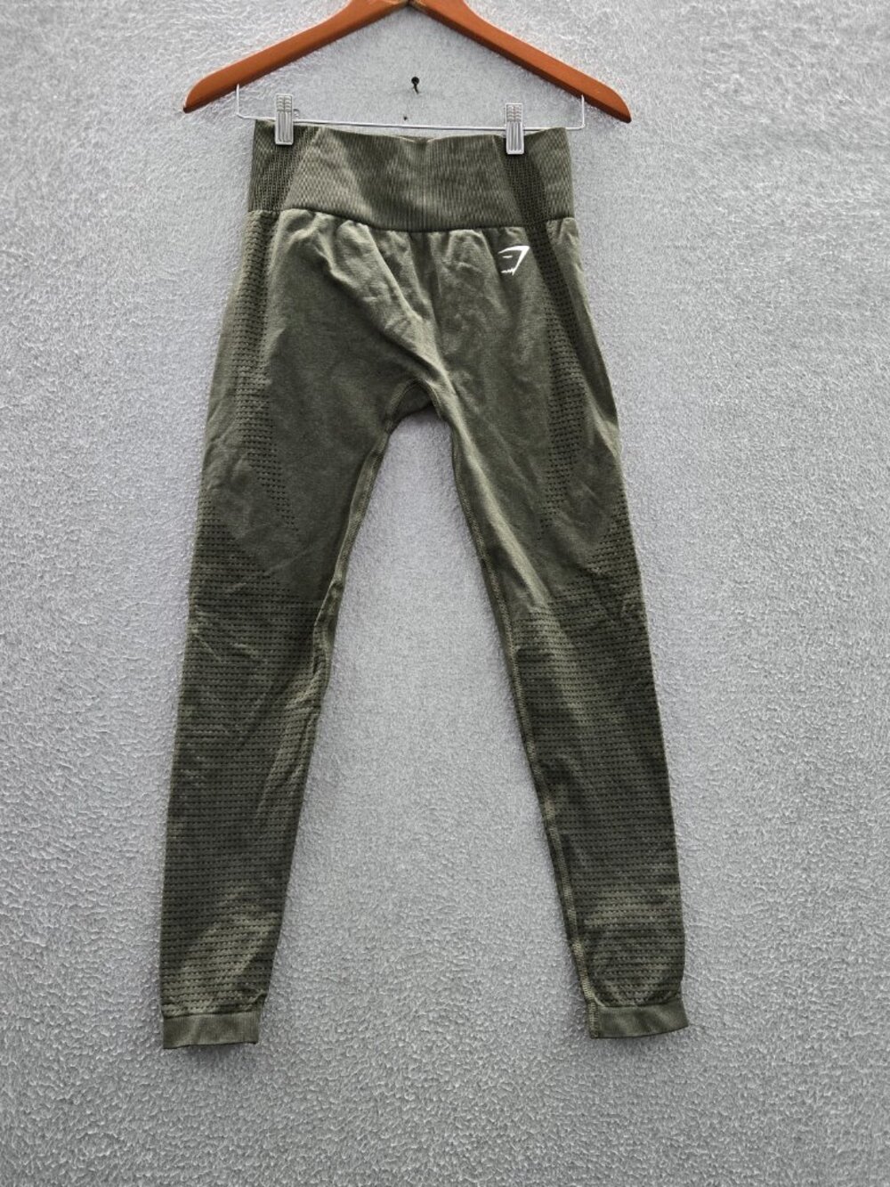 Gymshark Women Activewear Pants Medium Green Vital 2.0 Seamless‎ Leggings READ